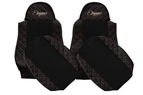 Fundas de asiento a medida ELEGANCE Q para MAN TGL (01.2005-12.2012) - negras y rojas