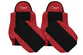 Fundas de asiento a medida ELEGANCE Q para MAN TGL (01.2005-12.2012) - rojas