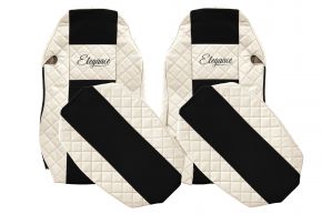 Fundas de asiento a medida ELEGANCE Q para MAN TGX (01.2007-03.2020) - asientos estándar, no ISRI - beige claro