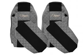 Fundas de asiento a medida ELEGANCE Q para MAN TGX (01.2007-03.2020) - asientos estándar, no ISRI - grises