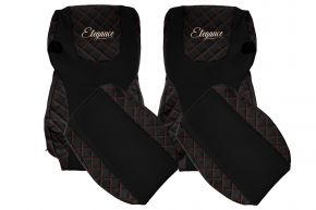 Fundas de asiento a medida ELEGANCE Q para DAF XF 106 (01.2014-09.2021) - negras y rojas