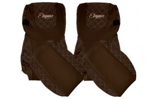Fundas de asiento a medida ELEGANCE Q para DAF XF 106 (01.2014-09.2021) - marrones