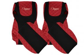 Fundas de asiento a medida ELEGANCE Q para DAF XF 106 (01.2014-09.2021) - rojas