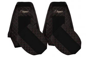 Fundas de asiento a medida ELEGANCE Q para RENAULT PREMIUM II (01.2005-12.2013) - negras y rojas
