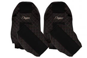 Fundas de asiento a medida ELEGANCE Q para MERCEDES ACTROS MP 2 (01.2003-12.2006) - negras y rojas