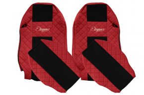 Fundas de asiento a medida ELEGANCE Q para MERCEDES ACTROS MP 2 (01.2003-12.2006) - rojas