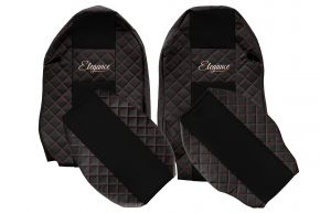 Fundas de asiento a medida ELEGANCE Q para MERCEDES ACTROS MP 3 (01.2007-12.2010) - negras y rojas