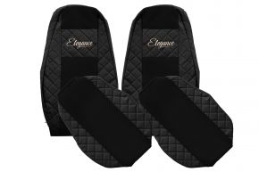 Fundas de asiento a medida ELEGANCE Q para VOLVO FH 4 (01.2013-12.2019) - negras