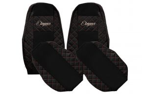 Fundas de asiento a medida ELEGANCE Q para VOLVO FH 4 (01.2013-12.2019) - negras y rojas