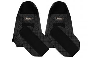 Fundas de asiento a medida ELEGANCE Q para SCANIA R (01.2013-12.2016) - STREAMLINE, reposacabezas integrados - negras