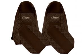 Fundas de asiento a medida ELEGANCE Q para SCANIA R (01.2013-12.2016) - STREAMLINE, reposacabezas integrados - marrones