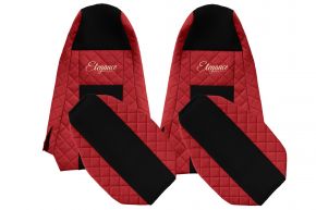 Fundas de asiento a medida ELEGANCE Q para SCANIA R (01.2013-12.2016) - STREAMLINE, reposacabezas integrados - rojas
