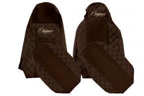 Fundas de asiento a medida ELEGANCE Q para SCANIA R (01.2013-12.2016) - STREAMLINE, asientos diferentes - marrones