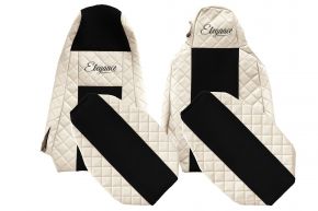 Fundas de asiento a medida ELEGANCE Q para SCANIA R (01.2013-12.2016) - STREAMLINE, asientos diferentes - beige claro