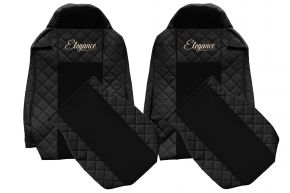 Fundas de asiento a medida ELEGANCE Q para IVECO STRALIS XP (01.2016-12.2019) - negras