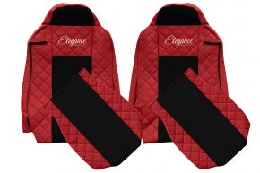 Fundas de asiento a medida ELEGANCE Q para IVECO STRALIS XP (01.2016-12.2019) - rojas