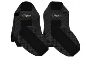 Fundas de asiento a medida ELEGANCE Q para MAN TGX (01.2007-03.2020) - asientos ISRI, asientos diferentes - negras