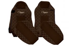 Fundas de asiento a medida ELEGANCE Q para MAN TGX (01.2007-03.2020) - asientos ISRI, asientos diferentes - marrones
