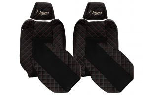 Fundas de asiento a medida ELEGANCE Q para RENAULT T (01.2014-04.2021) - reposacabezas ajustables - negras y rojas