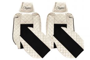 Fundas de asiento a medida ELEGANCE Q para RENAULT T (01.2014-04.2021) - reposacabezas ajustables - beige claro