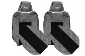 Fundas de asiento a medida ELEGANCE Q para RENAULT T (01.2014-04.2021) - reposacabezas ajustables - grises