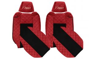 Fundas de asiento a medida ELEGANCE Q para RENAULT T (01.2014-04.2021) - reposacabezas ajustables - rojas