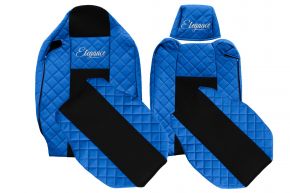Fundas de asiento a medida ELEGANCE Q para RENAULT T (01.2014-04.2021) - reposacabezas del conductor ajustable - azules