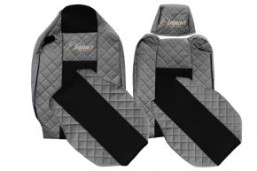 Fundas de asiento a medida ELEGANCE Q para RENAULT T (01.2014-04.2021) - reposacabezas del conductor ajustable - grises