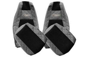 Fundas de asiento a medida ELEGANCE Q para SCANIA S NEXTGEN (desde 01.2017) - asientos estándar - grises