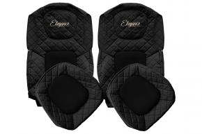 Fundas de asiento a medida ELEGANCE Q para FORD F-MAX (desde 10.2018) - negras