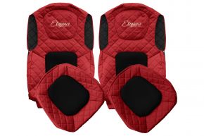 Fundas de asiento a medida ELEGANCE Q para FORD F-MAX (desde 10.2018) - rojas