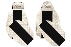 Fundas de asiento a medida ELEGANCE Q para SCANIA R (01.2011-12.2016) - STREAMLINE, reposacabezas diferentes - beige claro