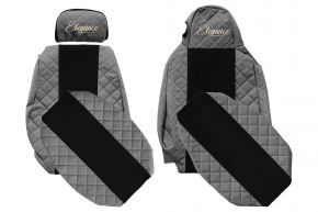 Fundas de asiento a medida ELEGANCE Q para SCANIA G (01.2005-12.2016) - STREAMLINE, reposacabezas diferentes - grises
