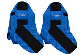 Fundas de asiento a medida ELEGANCE Q para MAN TGX (01.2007-03.2020) - asientos ISRI, asientos idénticos - azules