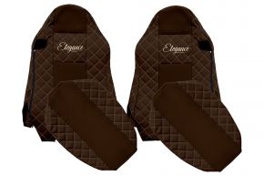 Fundas de asiento a medida ELEGANCE Q para MAN TGX (01.2007-03.2020) - asientos ISRI, asientos idénticos - marrones