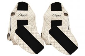 Fundas de asiento a medida ELEGANCE Q para MAN TGX (01.2007-03.2020) - asientos ISRI, asientos idénticos - beige claro