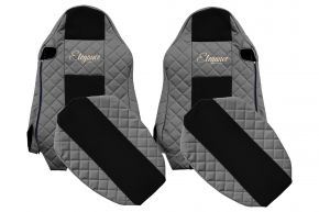 Fundas de asiento a medida ELEGANCE Q para MAN TGX (01.2007-03.2020) - asientos ISRI, asientos idénticos - grises