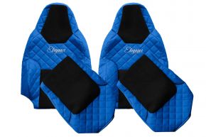 Fundas de asiento a medida ELEGANCE Q para MAN TGL (desde 03.2021) - cinturón en asiento conductor - azules
