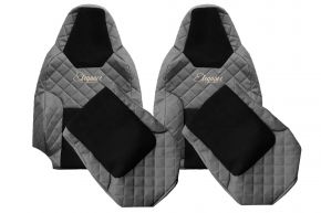 Fundas de asiento a medida ELEGANCE Q para MAN TGL (desde 03.2021) - cinturón en asiento conductor - grises