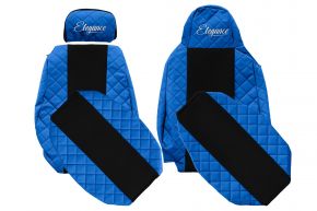 Fundas de asiento a medida ELEGANCE Q para SCANIA G NEXTGEN (desde 01.2017) - asiento abatible del acompañante - azules