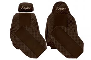 Fundas de asiento a medida ELEGANCE Q para SCANIA G NEXTGEN (desde 01.2017) - asiento abatible del acompañante - marrones