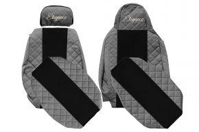 Fundas de asiento a medida ELEGANCE Q para SCANIA G NEXTGEN (desde 01.2017) - asiento abatible del acompañante - grises