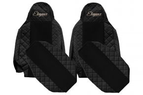 Fundas de asiento a medida ELEGANCE Q para SCANIA G NEXTGEN (desde 01.2017) - reposacabezas estrechos - negras
