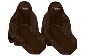 Fundas de asiento a medida ELEGANCE Q para SCANIA P NEXTGEN (desde 01.2017) - reposacabezas estrechos - marrones