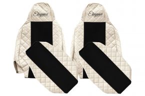 Fundas de asiento a medida ELEGANCE Q para SCANIA G NEXTGEN (desde 01.2017) - reposacabezas estrechos - beige claro