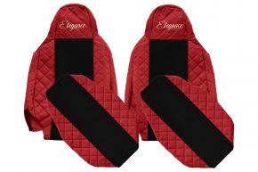 Fundas de asiento a medida ELEGANCE Q para SCANIA G NEXTGEN (desde 01.2017) - reposacabezas estrechos - rojas
