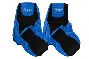 Fundas de asiento a medida ELEGANCE Q para DAF XG (desde 10.2021) - asiento del acompañante sin mesita - azules