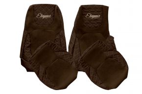 Fundas de asiento a medida ELEGANCE Q para DAF XG (desde 10.2021) - asiento del acompañante sin mesita - marrones