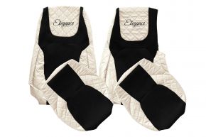 Fundas de asiento a medida ELEGANCE Q para DAF XG (desde 10.2021) - asiento del acompañante sin mesita - beige claro