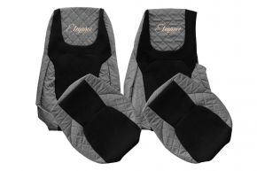 Fundas de asiento a medida ELEGANCE Q para DAF XG (desde 10.2021) - asiento del acompañante sin mesita - grises